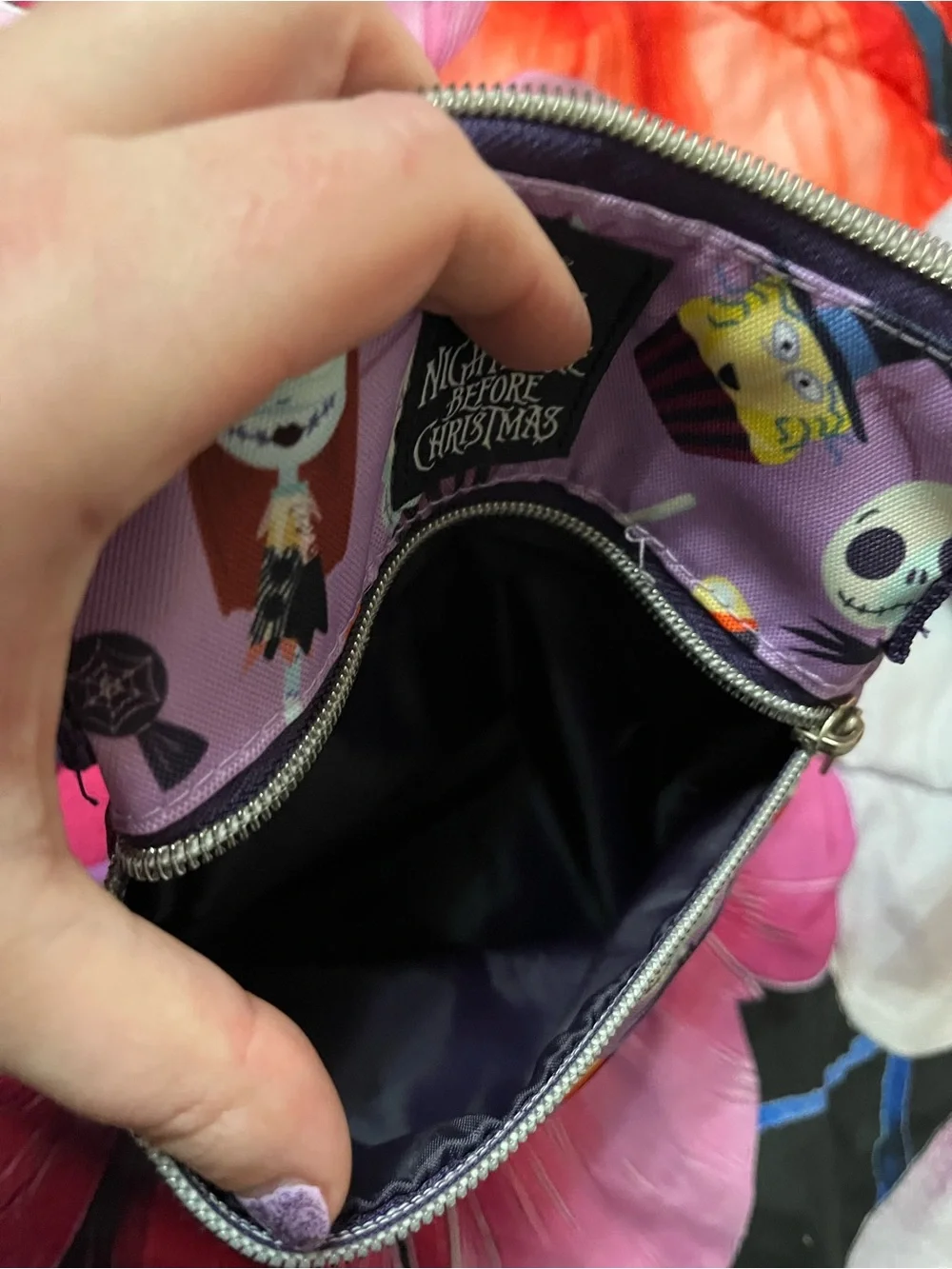 Loungefly Purple The Nightmare Before Christmas Character Crossbody Bag